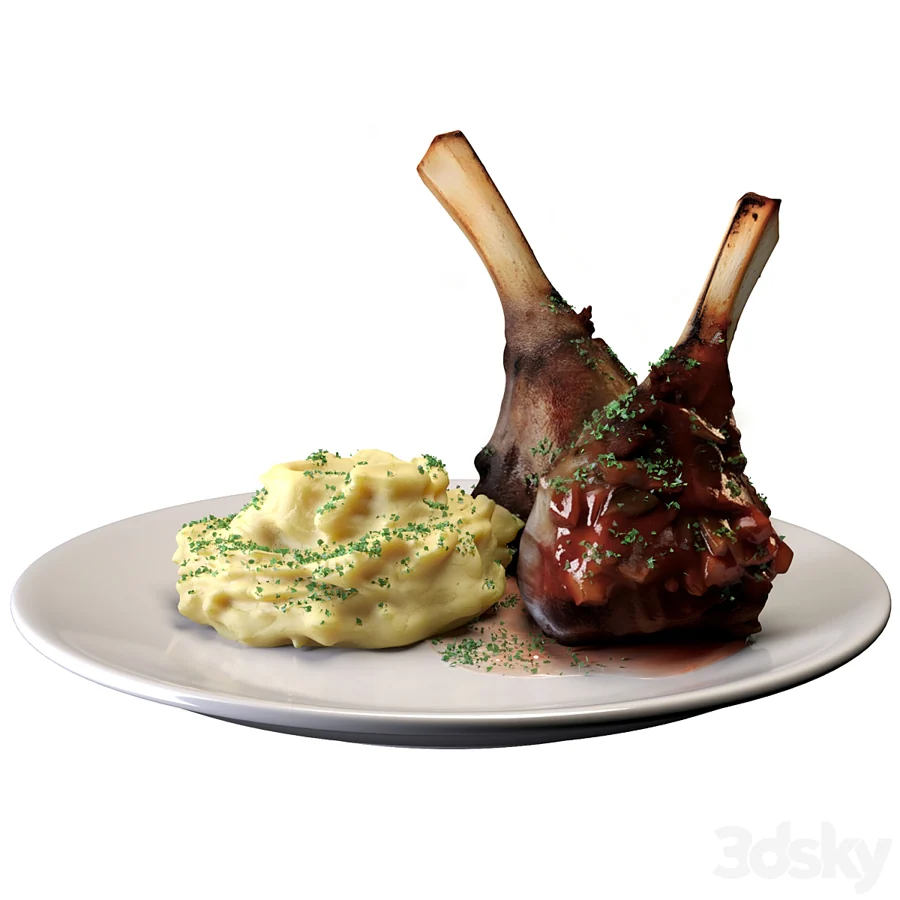 Braised lamb shank: 3D model