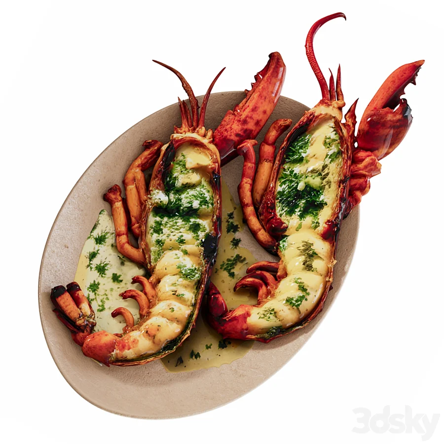 Lobster thermidor: 3D model