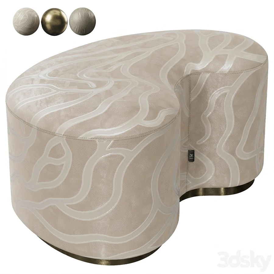 Lawrence footrest, Armani/Casa: 3D model