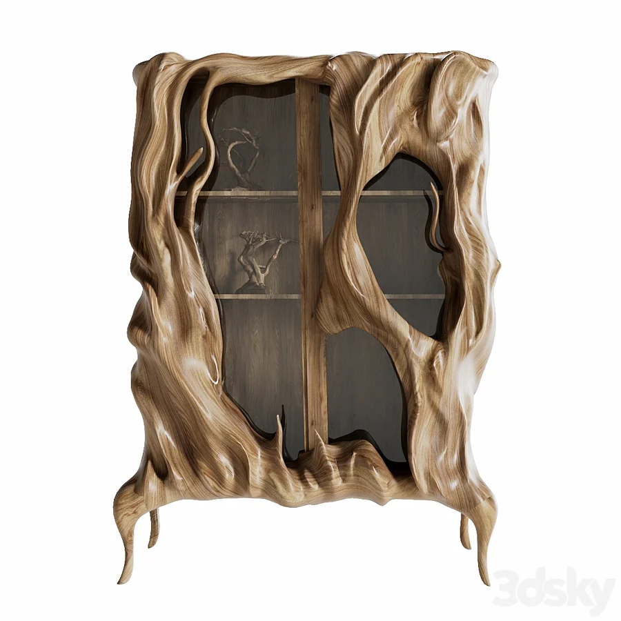 Organic wooden cabinet: 3D model