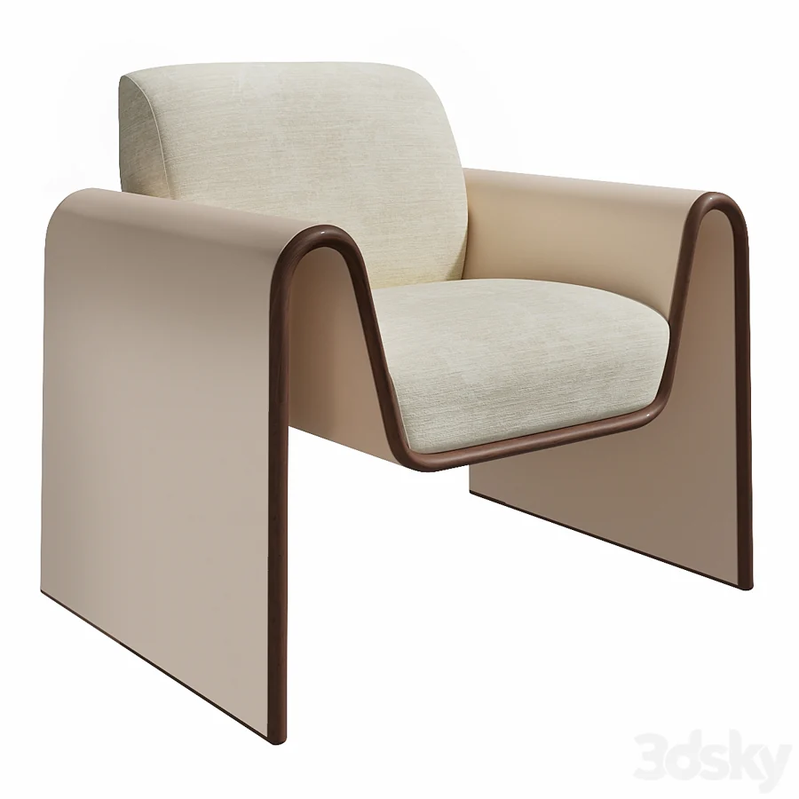 Sharon armchair & footrest, Armani/Casa: 3D model
